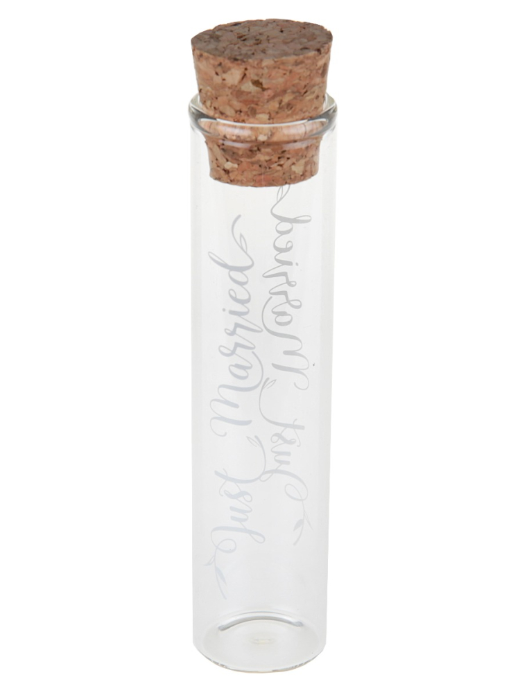 Glazen Buisjes met Kurk Just Married (10cm) main product photo