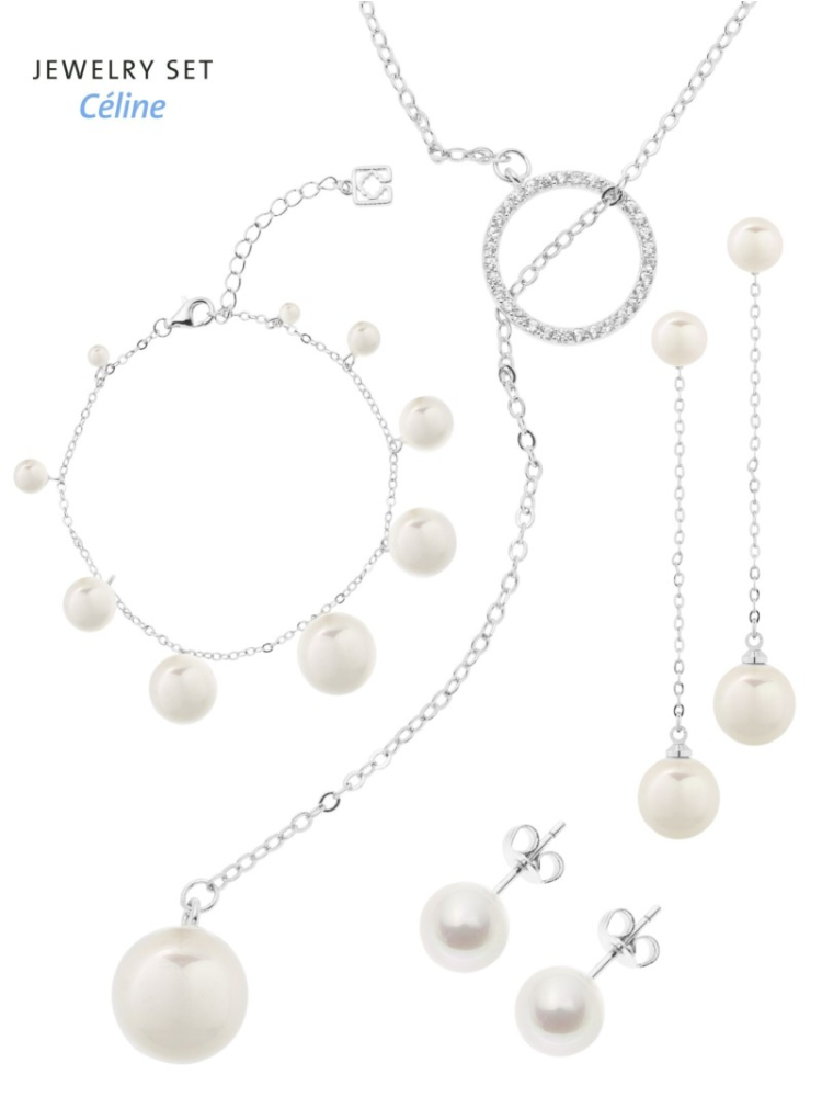 Poirier JS-005 Bruidssieraden Set Céline Zilver main product photo