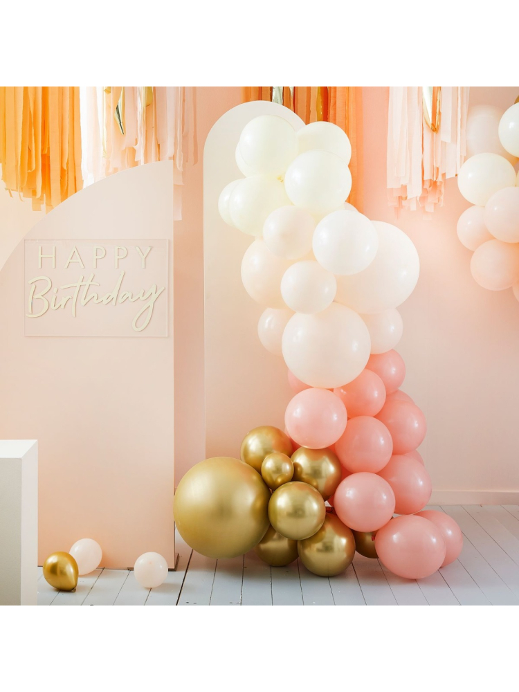 Ginger Ray MIX-378 Mix It Up Gold & Peach Ballonnenboog main product photo