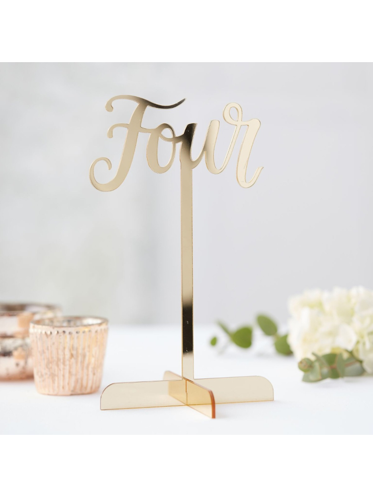 Ginger Ray GO-116 Gold Wedding Tafelnummers Acryl main product photo