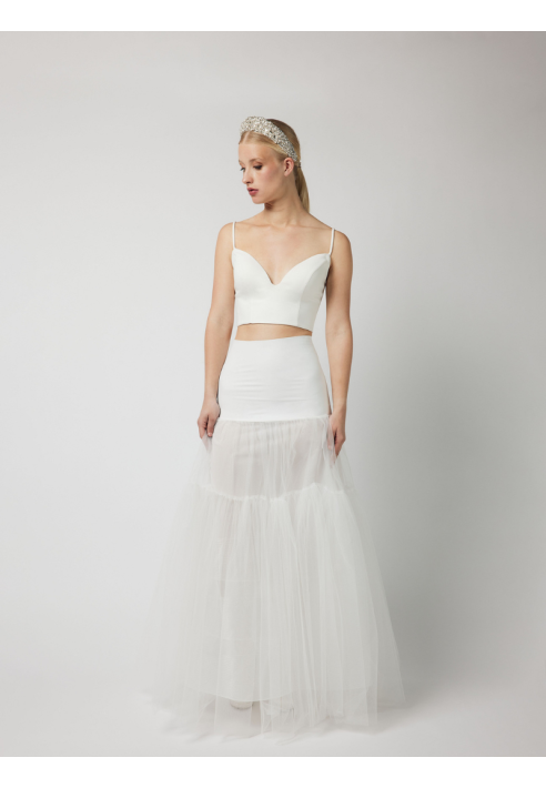 PO-PC75-150J A-lijn ultralichte hoepelrok - ivoorkleurig ()