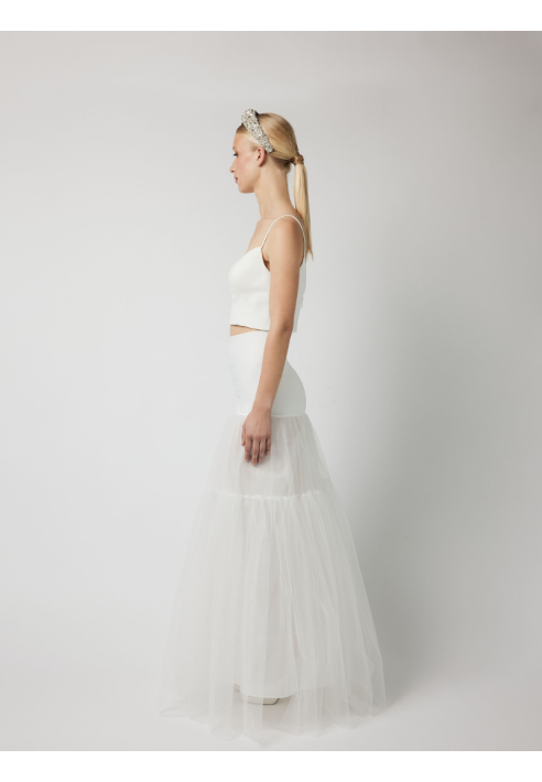 PO-PC75-150J A-lijn ultralichte hoepelrok - ivoorkleurig