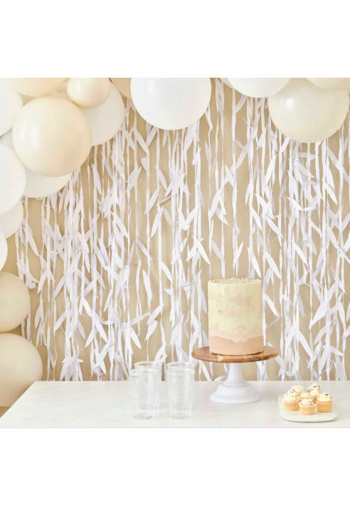 Ginger Ray BRA-336 Witte Bladeren Backdrop ()