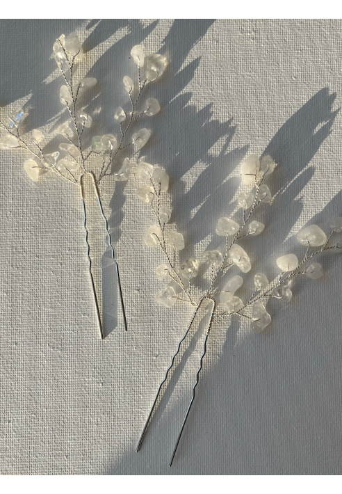 Sally Jane Bridal Lotis Haarspelden Transparant Zilver