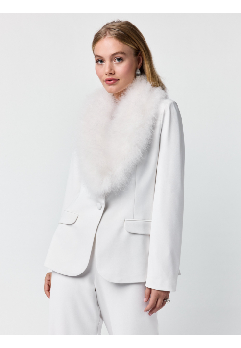 Poirier BOL-75050 Marabou jas ivoor