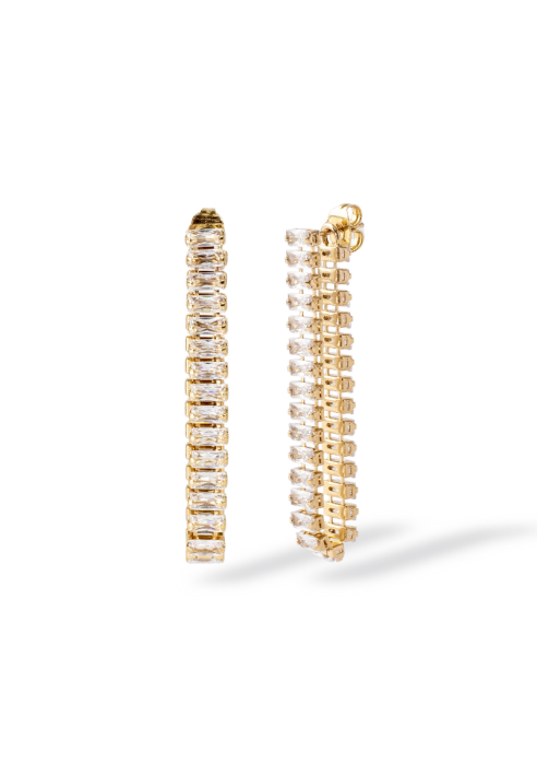 Abrazi Baguette Double Oorbellen Goud ()