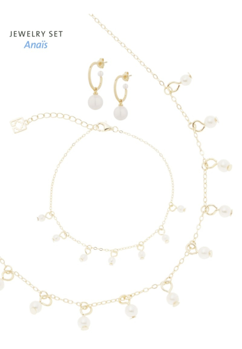 Poirier JS-004 Bruidssieraden Set Anaïs Goud