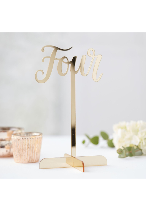 Ginger Ray GO-116 Gold Wedding Tafelnummers Acryl ()