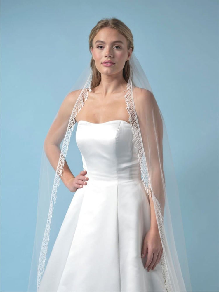 Poirier S431-210-SOFT Sluier Franje Rand - 210 cm main product photo