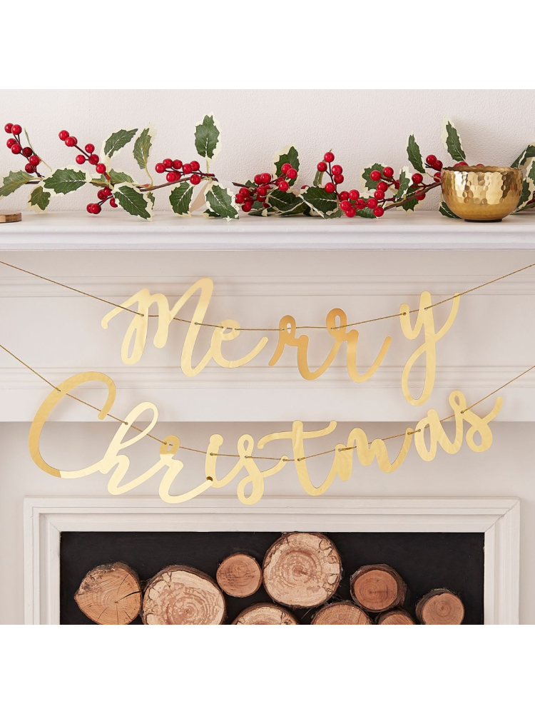 Ginger Ray TRAD-311 Traditional Touches Merry Christmas Slinger main product photo