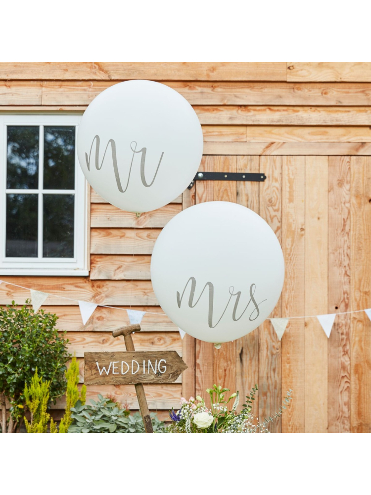 Ginger Ray CW-218 Rustic Country Mr & Mrs Mega Ballonnen main product photo